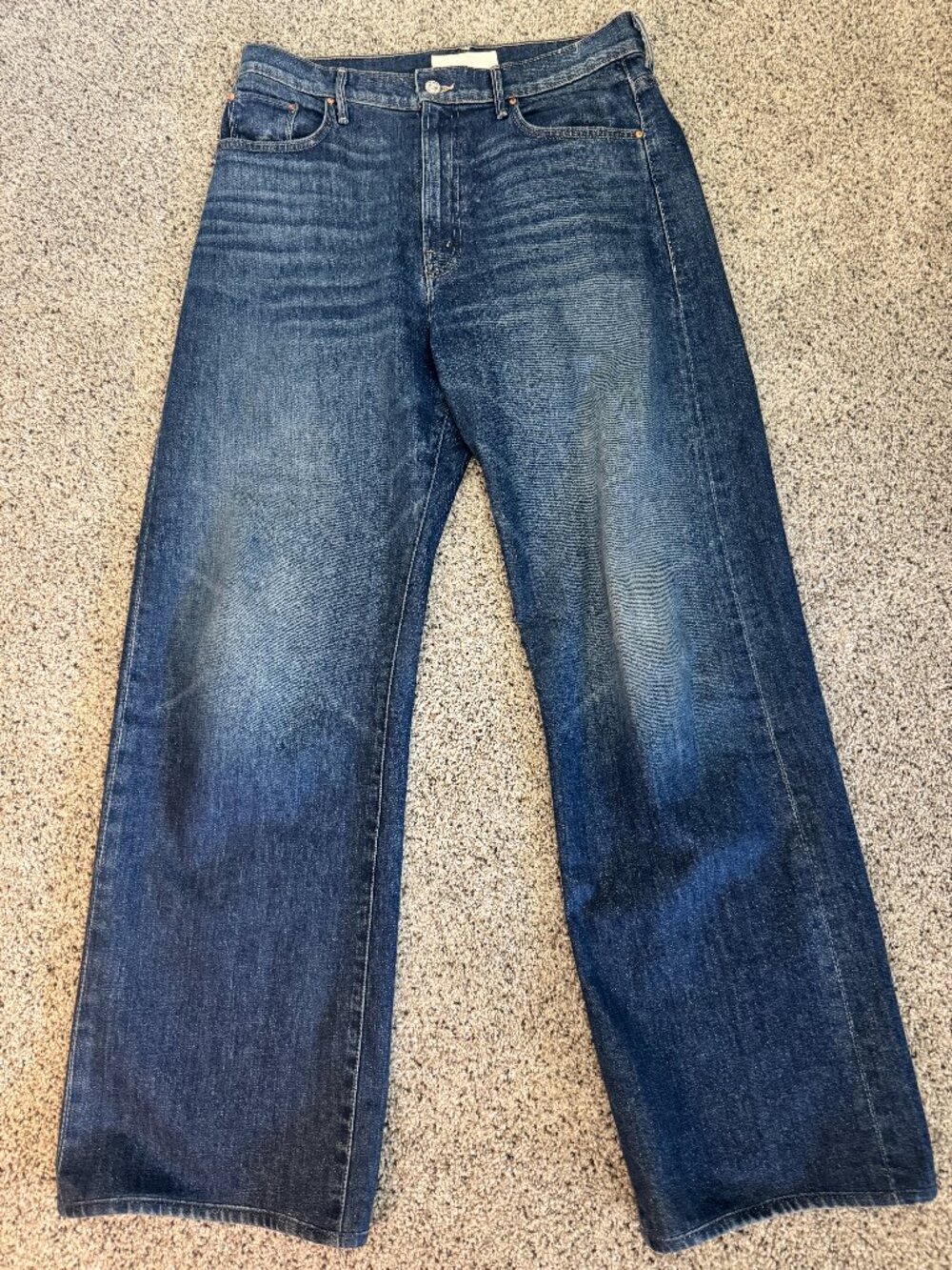 MOTHER The Lasso Heel Jeans 32 Let’s Wine About It Wide Leg